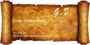 Gam Domonkos névjegykártya